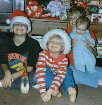 David, Susan, Kathy & John Kalloch - Christmas 1996