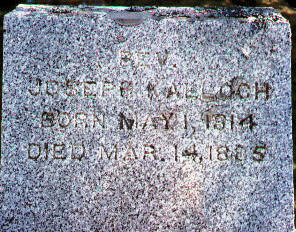 Rev. Jospeh's gravestone